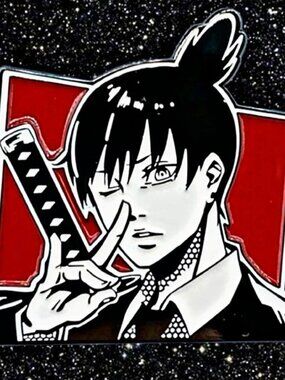 Chainsaw Man Aki Hayakawa Pin Anime Enamel Badge Manga Gift Collectible Sword